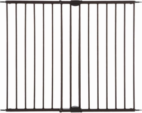 North States MyPet Windsor Walk Thru Pet Gate: 28.68" - 47.85" Wide Dog Gate. Hardware Mount, Dog Gates for the house, Cat Gate for Doorway. 31" Tall, Matte Bronze