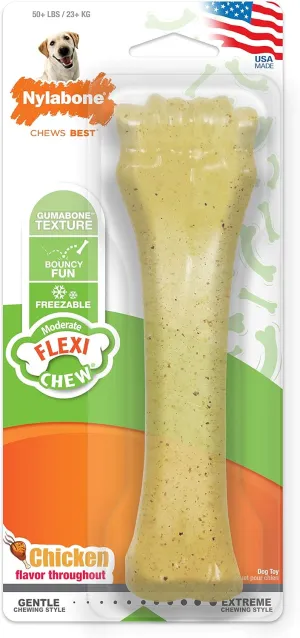 Nylabone Knuckle Bone Flexi Chew Toy for Dogs, Flexible Dog Toys for Moderate & Gentle Chewers, Chicken Flavor, X-Large - 50  lbs, 1 Count