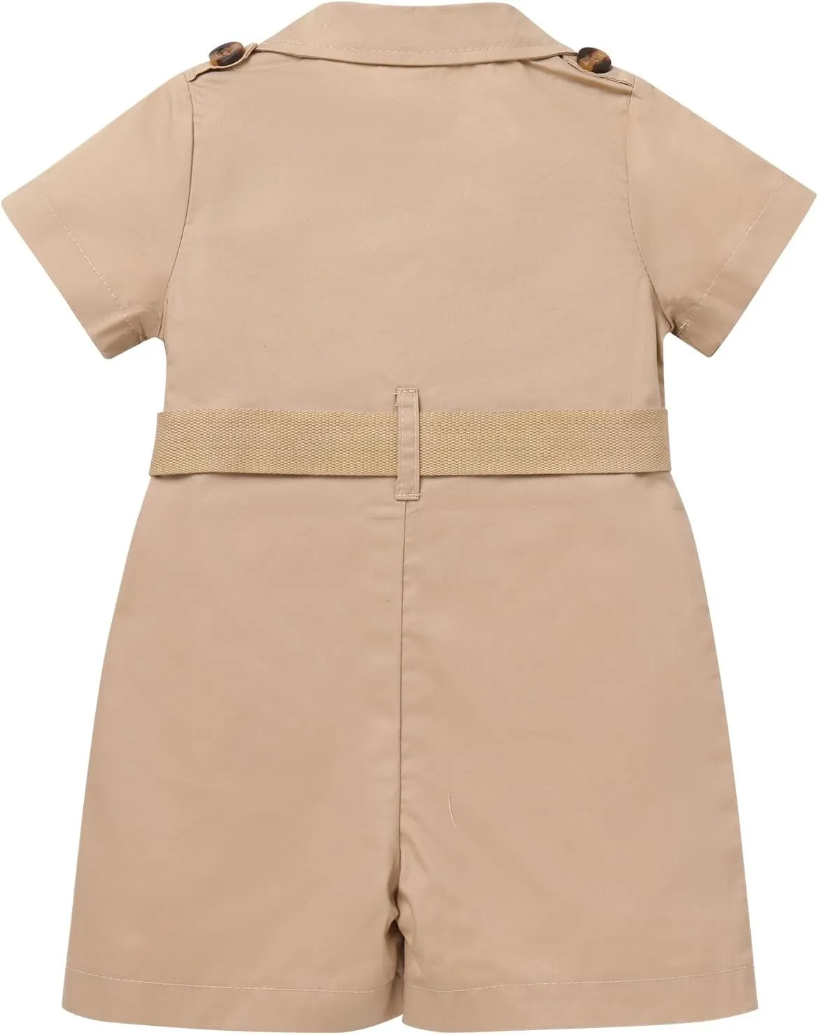 OBEEII Toddler Baby Safari Outfit Short Sleeve Jumpsuit   Hat Explorer Set Wild One Birthday Cake Smash Photoshoot