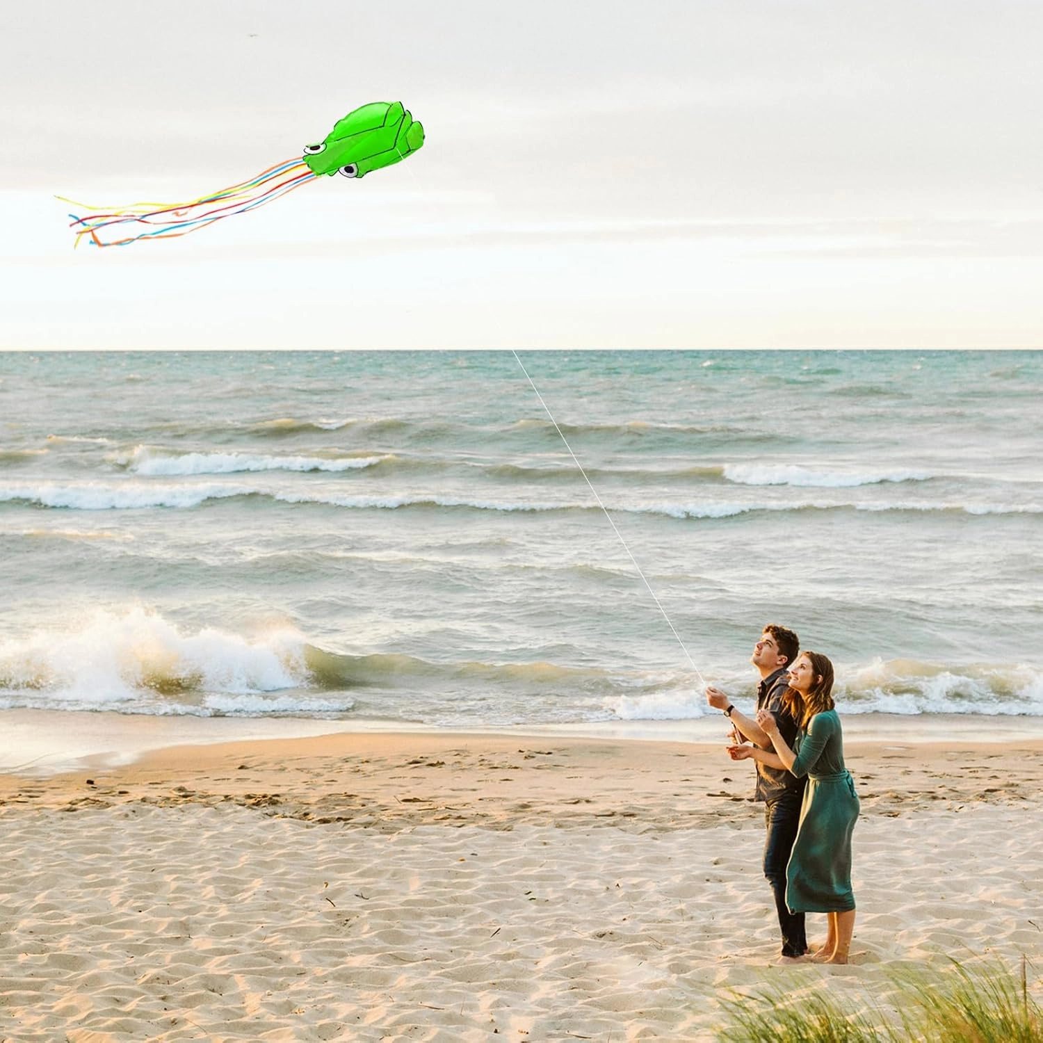 Octopus Kites for Kids & Adults Easy to Fly, 24”x 158” Large Soft Kite Kit for Boys and Girls, Single Line 3D Beach Kite Set for Teens,Perfect for Outdoor Activities