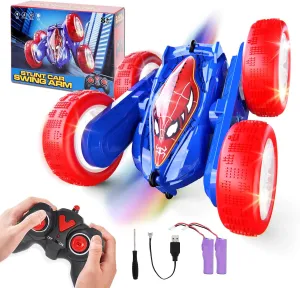 OKKIDY Spider RC Stunt Car for Boys 8-12, Remote Control 360 Flip 4WD Rechargeable Toy, Birthday Gift for 8-12 Year Old Boys Girls