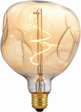 OMED S125 Oversized LED Edison Bulb, 5 Watt 400 Lumens 2200k Warm Yellow Amber Glass Decorative Globe Dimmable E26 Bulb for Pendant Lighting, 1 Pack