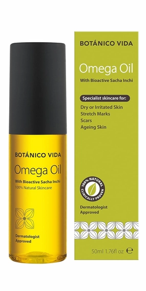 Omega Oil. The 100% Natural Body Oil for Stretch Marks, Scars, Dry Skin. Clinically Proven Skincare, 1.76 fl oz / 50 ml