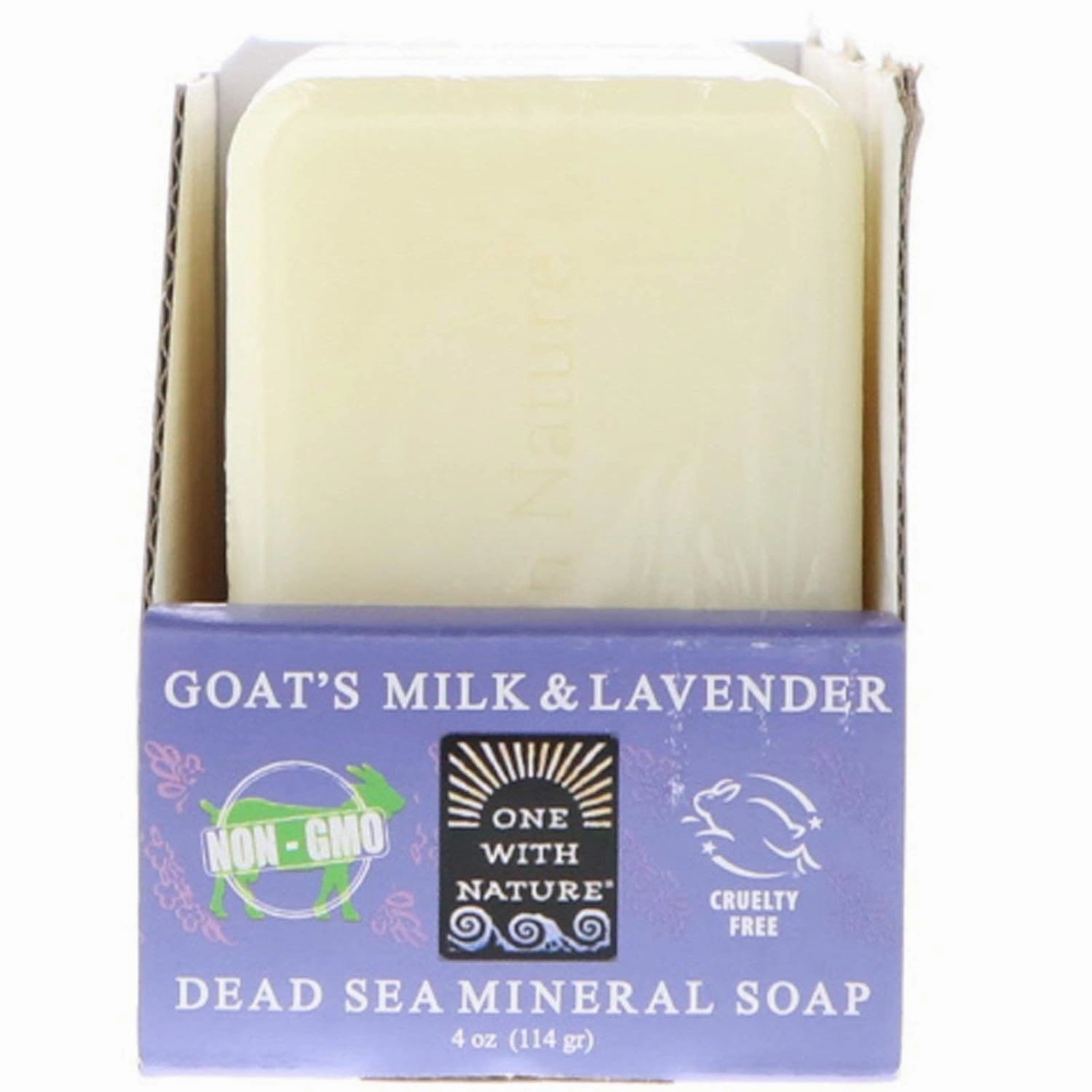 One With Nature Dead Sea Mineral Soap, Goat's Milk & Lavender, 6 Bars, 4 oz (114 g) Each