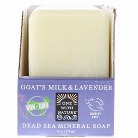 One With Nature Dead Sea Mineral Soap, Goat's Milk & Lavender, 6 Bars, 4 oz (114 g) Each