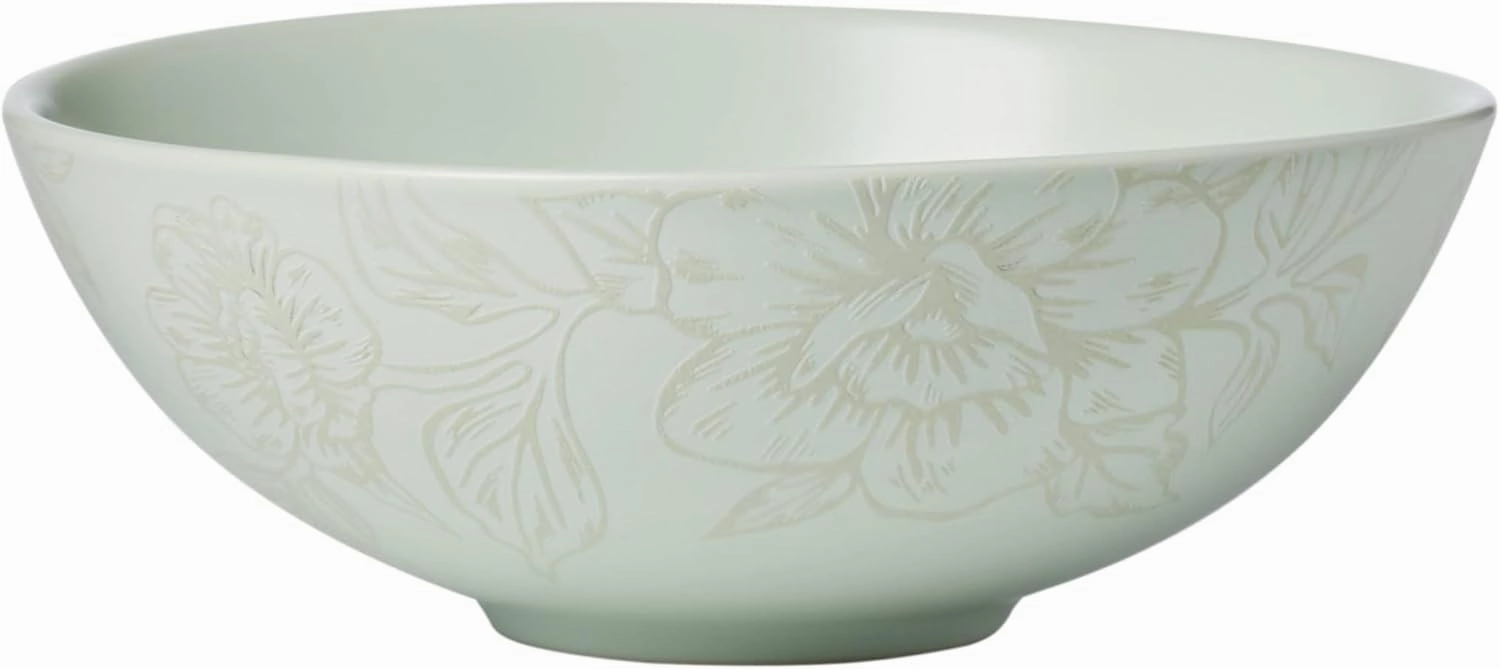 Oneida 897395 Roseto 12-Piece Dinnerware Set, Soft Sage