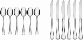 Oneida Flight Stainless Steel Teaspoons Set of 6 and Dinner Knives Set of 6