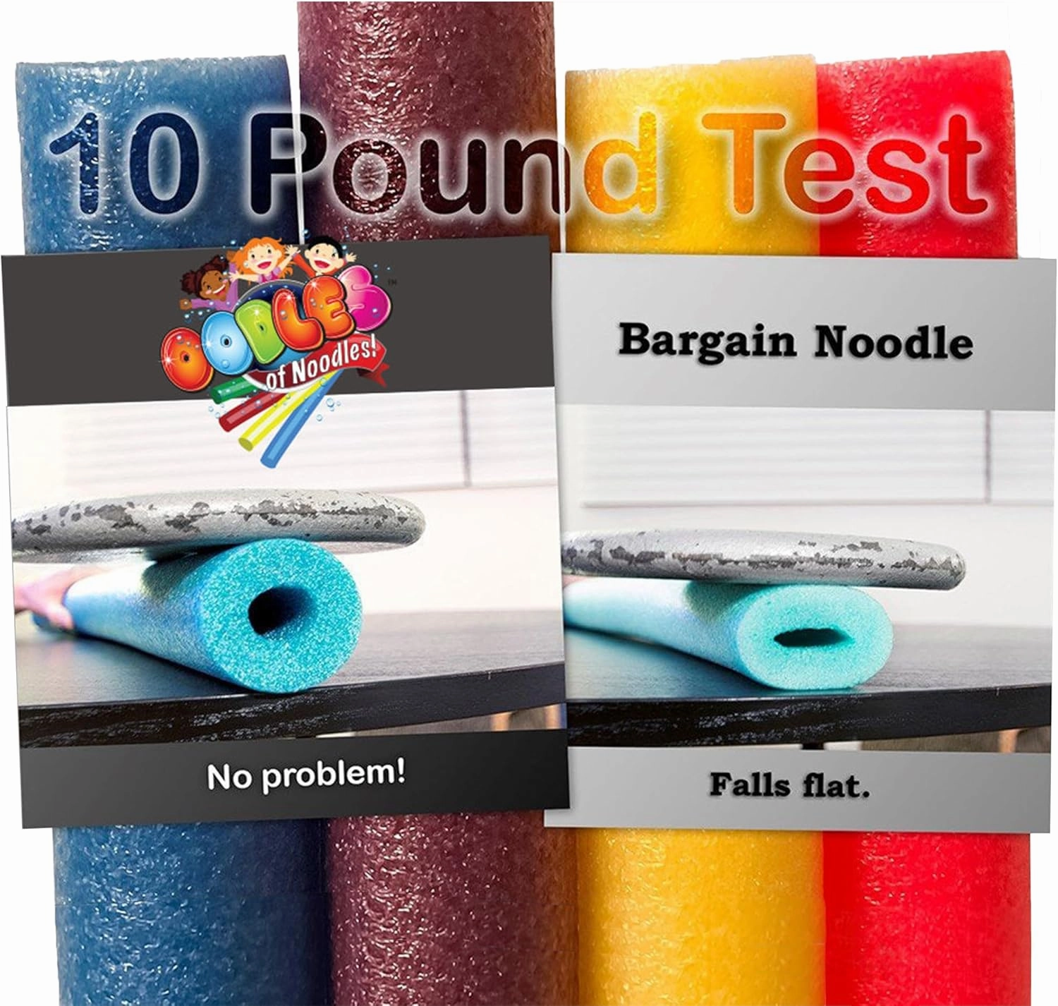 Oodles of Noodles 7 Pack Deluxe Foam Pool Swim Noodles Includes 12 Inch Beach Ball