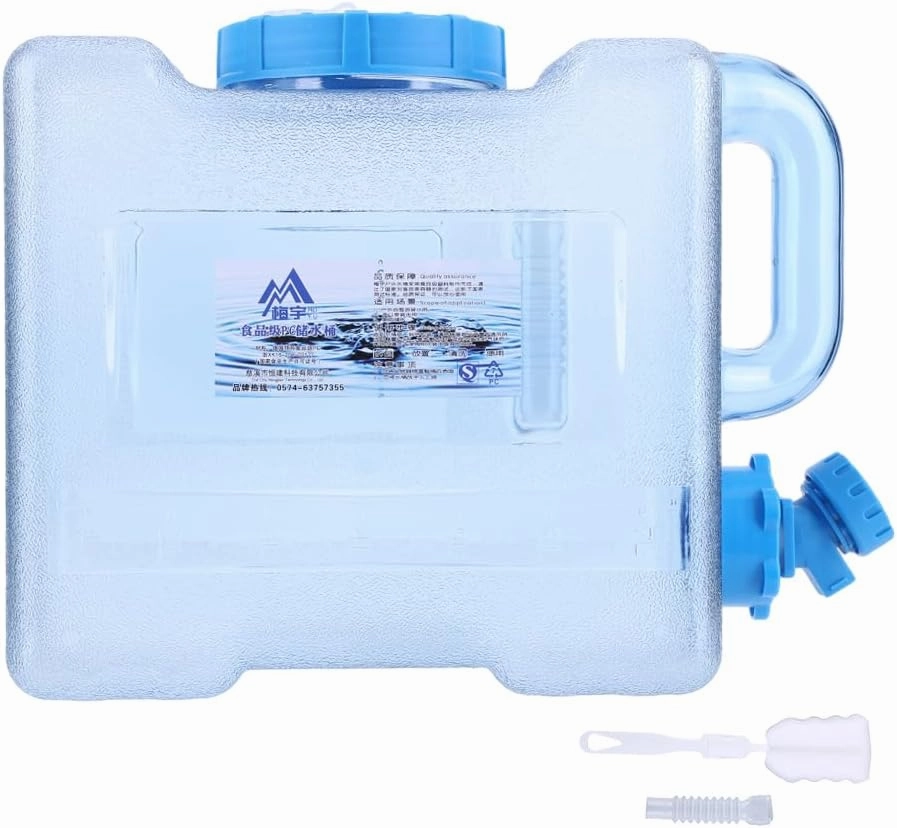 Orgonite Water Storage Containers, Camping Water Container, Portable Water Tank with Faucet Camping Bucket with Tap Water Jug with Spigot BPA Free Emergency Water Storage for Outdoor Camping Hiking