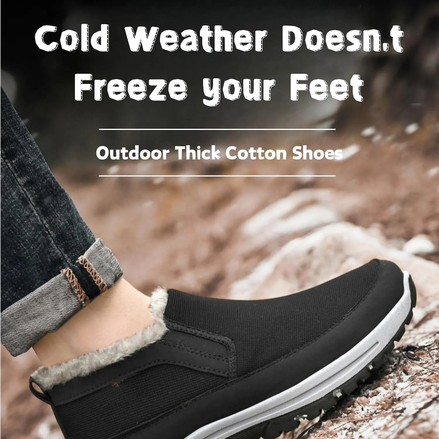 Orthowalkway Mens Shoes Plush Mens Orthopedic Slip On Shoes Outdoor Non Slip Orthopedic Sneakers