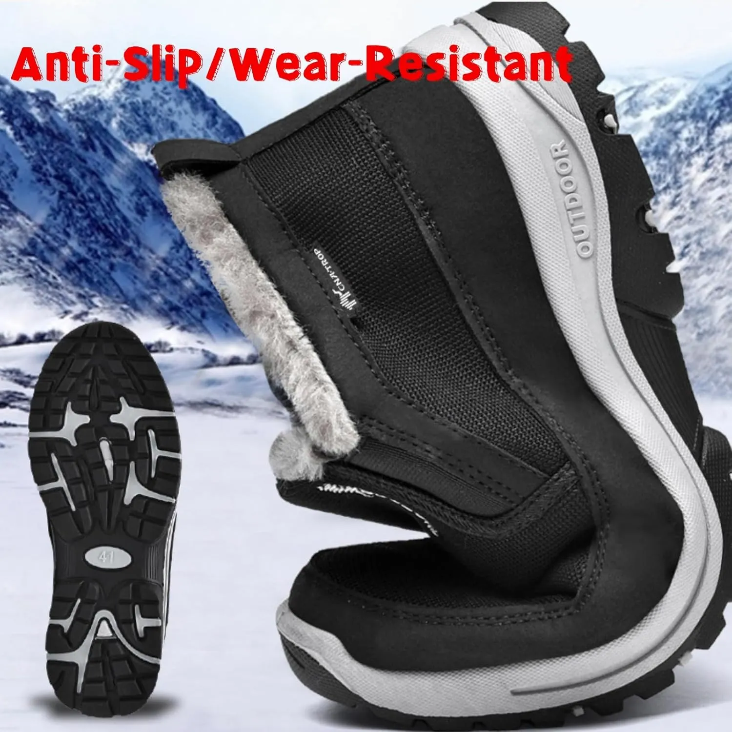 Orthowalkway Mens Shoes Plush Mens Orthopedic Slip On Shoes Outdoor Non Slip Orthopedic Sneakers