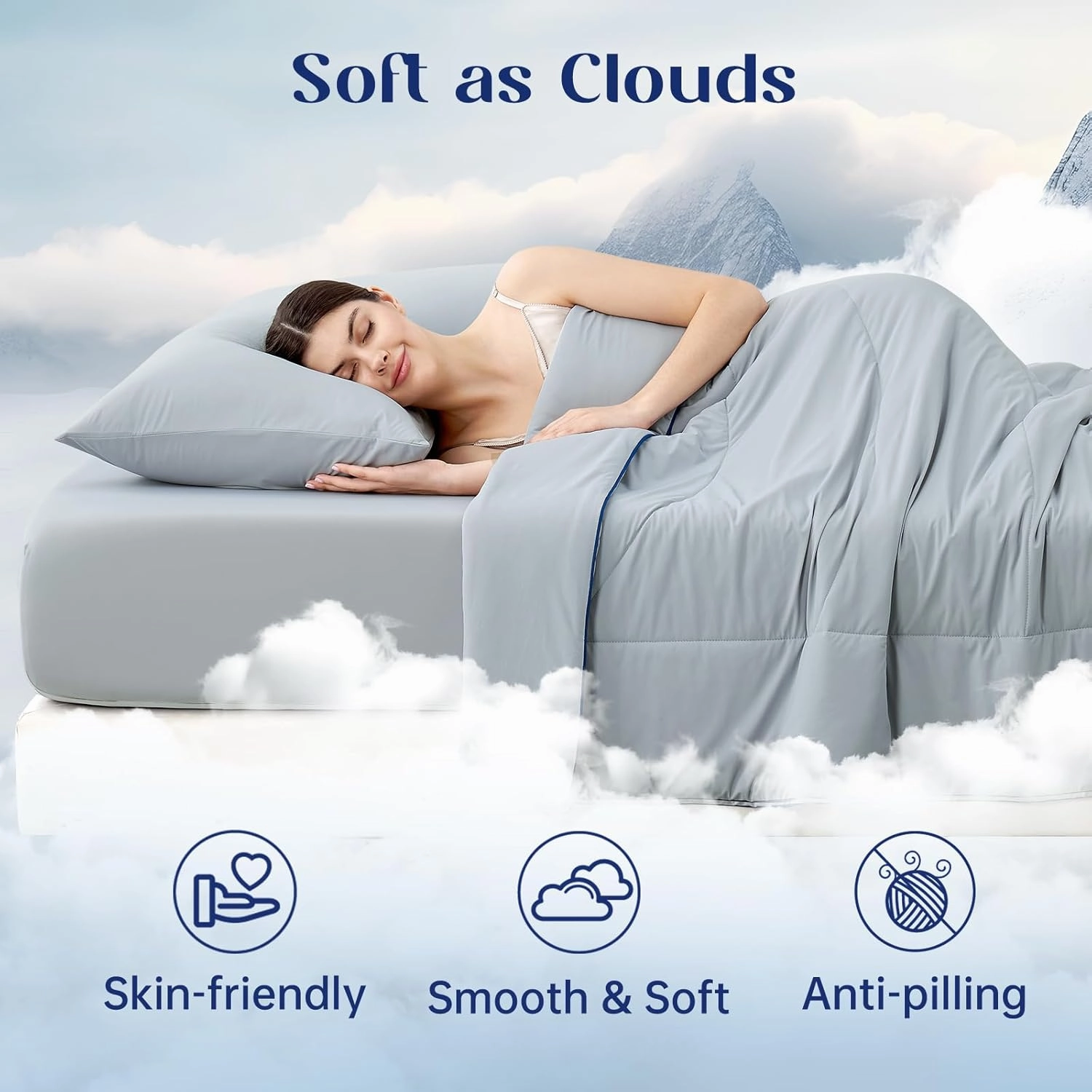 Outlast® Cooling Comforter, Instant Cooling Blanket for Hot Sleepers Queen King Size Bedding Quilt,Luxurious Bedding Comforter for All Season,NASA-Grade Temp Control for Deep Sleep