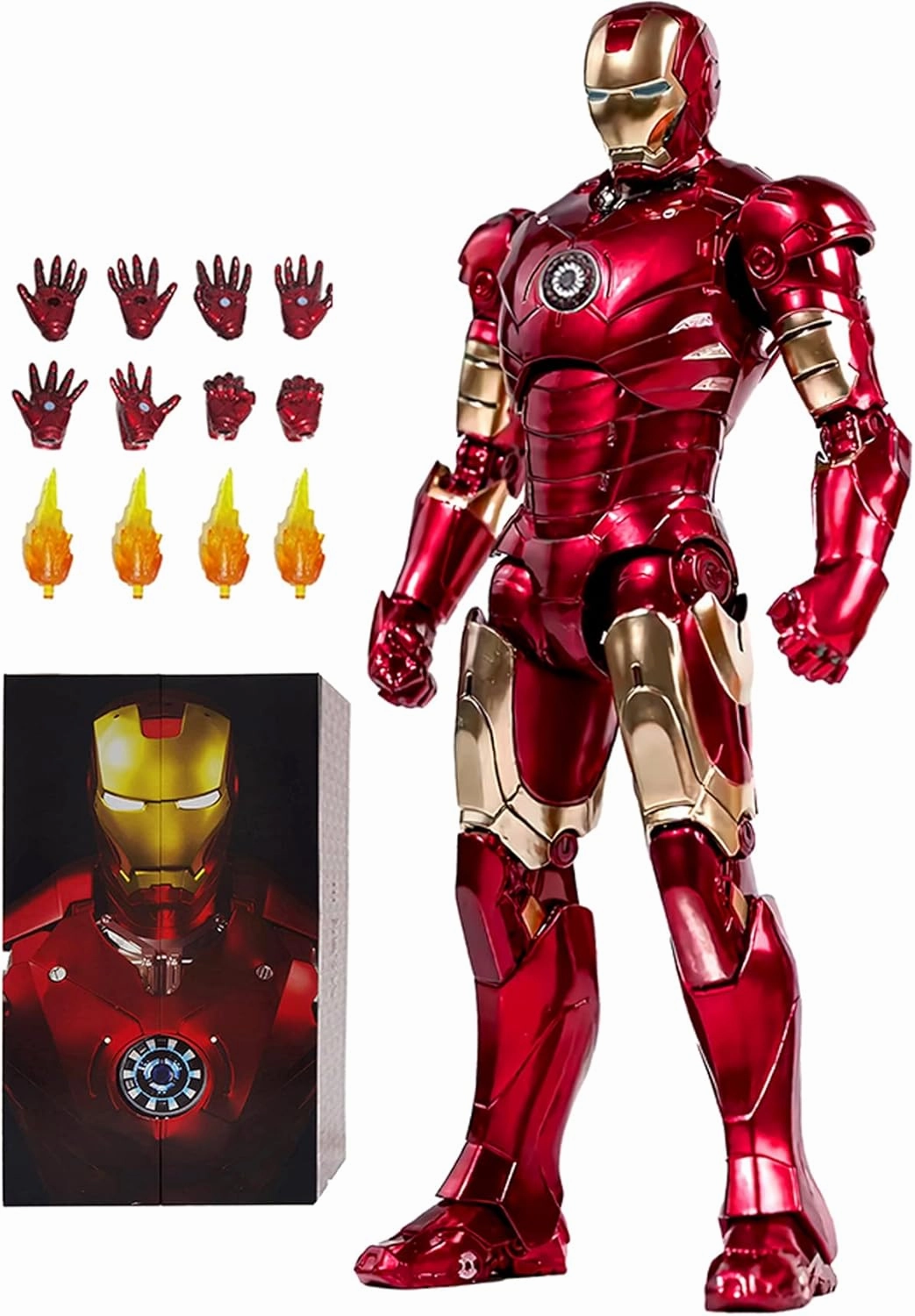 OVONNI 7 Inch Ironman MK3 Action Figure,Exquisite Painting Collectible Figure with Lots of Accessories (1/10 Scale)