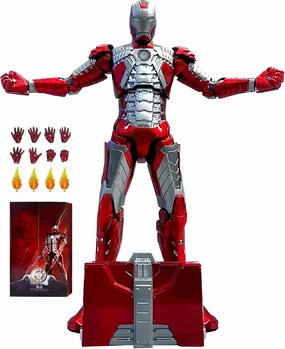 OVONNI 7 Inch Ironman MK5 Action Figure,Exquisite Painting Collectible Figure with Lots of Accessories (1/10 Scale)