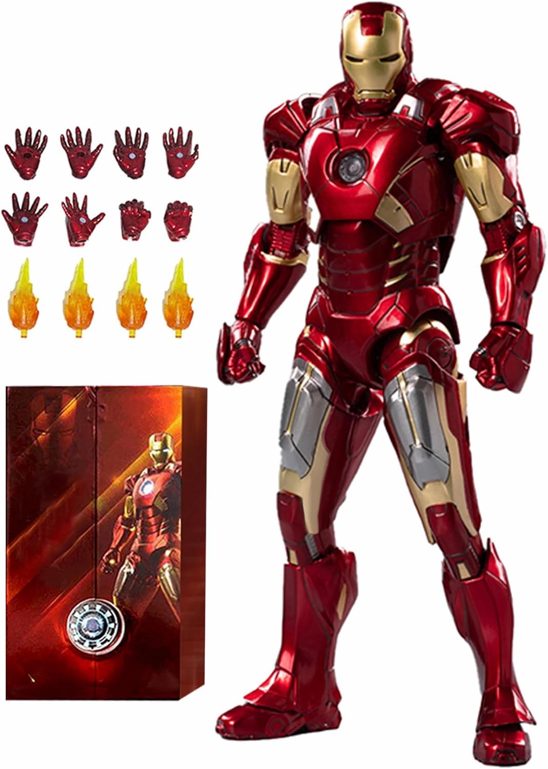 OVONNI 7 Inch Ironman MK7 Action Figure,Exquisite Painting Collectible Figure with Lots of Accessories (1/10 Scale)