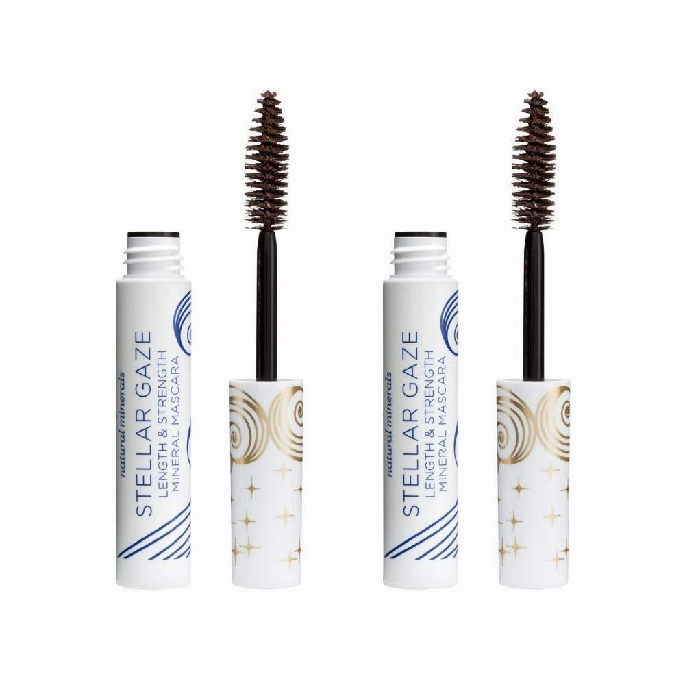 Pacifica Beauty Stellar Gaze Length & Strength Brown Mascara, For Volume and Length, Vitamin B   Coconut, Natural Lash Effect, Silicone, Sulfate   Paraben Free, Vegan and Cruelty Free, Pack of 2
