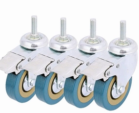 Pack of 4, BoYeeBo Industrial Lockable Threaded Stem Mount Swivel Caster 360°Rotation Non-Marking 3 inch Castor Wheel with Brake for Trolley, Carts, Furniture, Dolly, Workben (M12)
