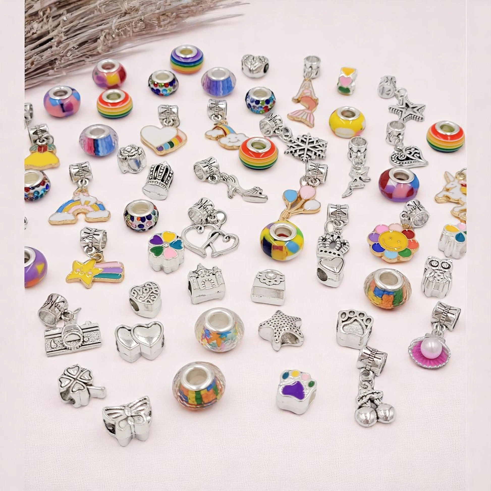 Pandora Inspired Jewellery Making Kit | Pink | Rainbow | Red | Purple | Blue | Green