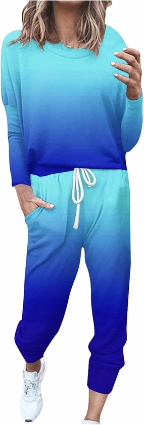 Pants Suit for Women Set Quarter Zip Sweatshirt Wide Leg Sweatpant Set Tracksuit Long Sleeve Tracksuit Joggers Sets