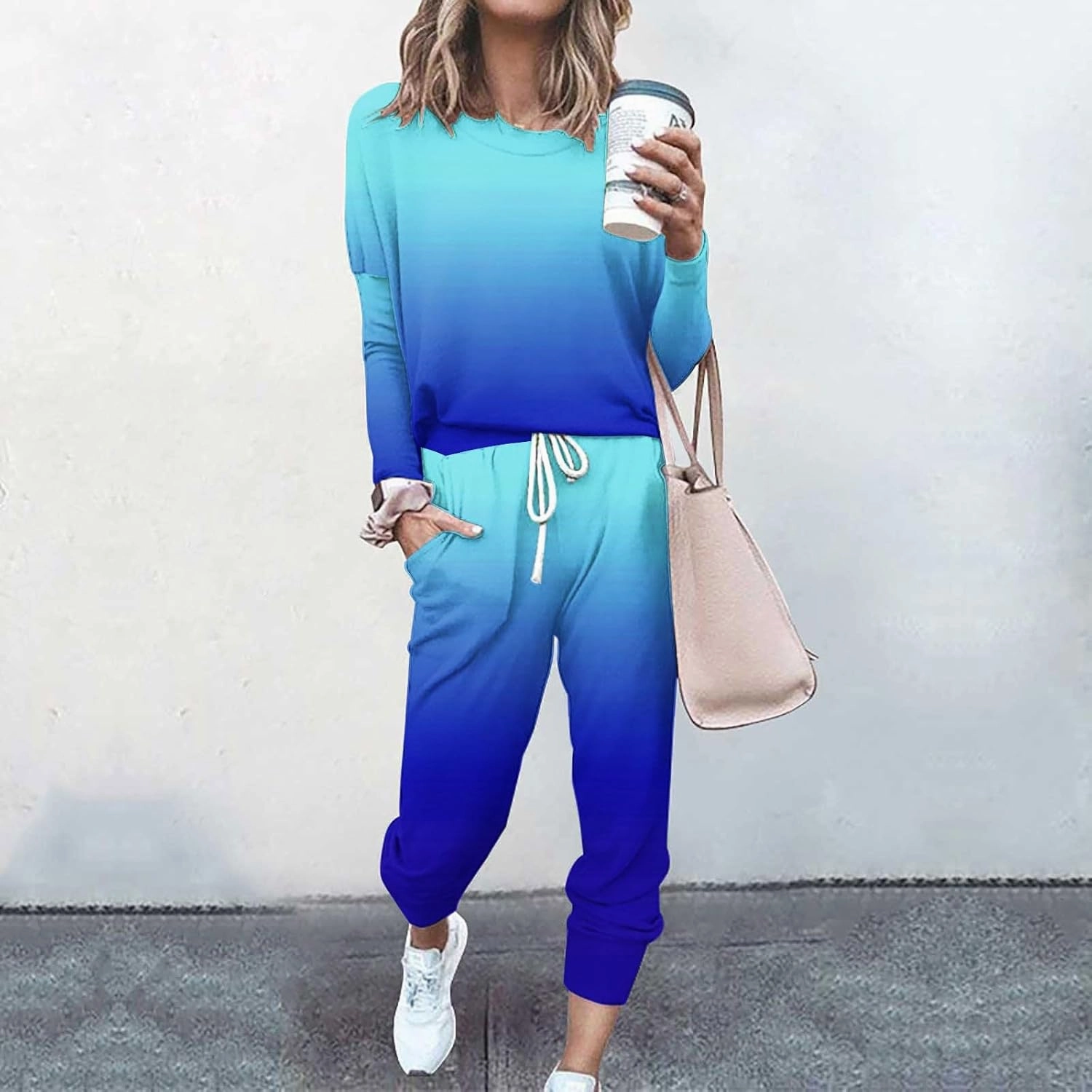 Pants Suit for Women Set Quarter Zip Sweatshirt Wide Leg Sweatpant Set Tracksuit Long Sleeve Tracksuit Joggers Sets