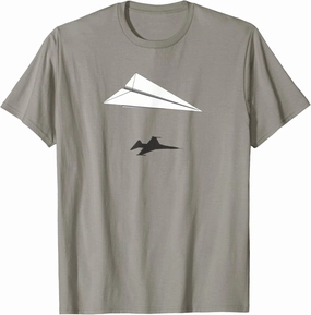Paper Airplane Shadow F-16 Fighting Falcon T-Shirt