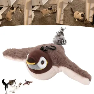Pawterra Flapping Bird Cat Toy, Bird Toy That Chirps and Flaps, Chirping Birds Cat Toy Flapping Wings Flying, Flying Interactive Simulation Electric Sparrow Shaking Bird (Sparrow)