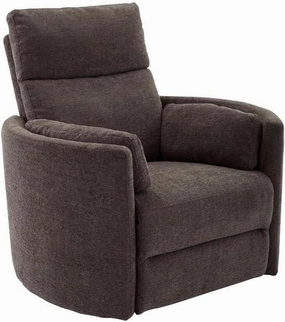 Pemberly Row Polyester Power Swivel Glider Recliner in Brown