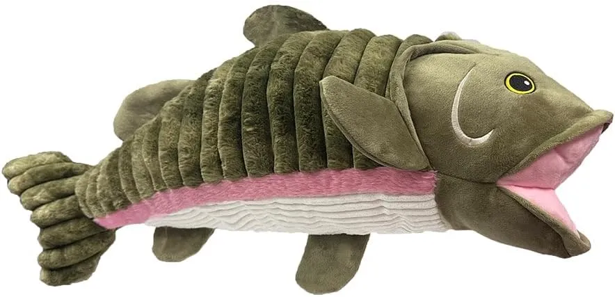 Pet Lou Farm Friends Salmon, 36-Inch, Green, Animal Plush Toy