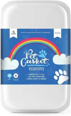 Pet Memory Shop Caring Series Pet Casket – Safe, Durable & Elegant Burial Box for Dogs, Cats & Pets – Loving Memorial & Pet Loss Gift – Ideal for Honoring Pet’s Memory – Small Size (White)