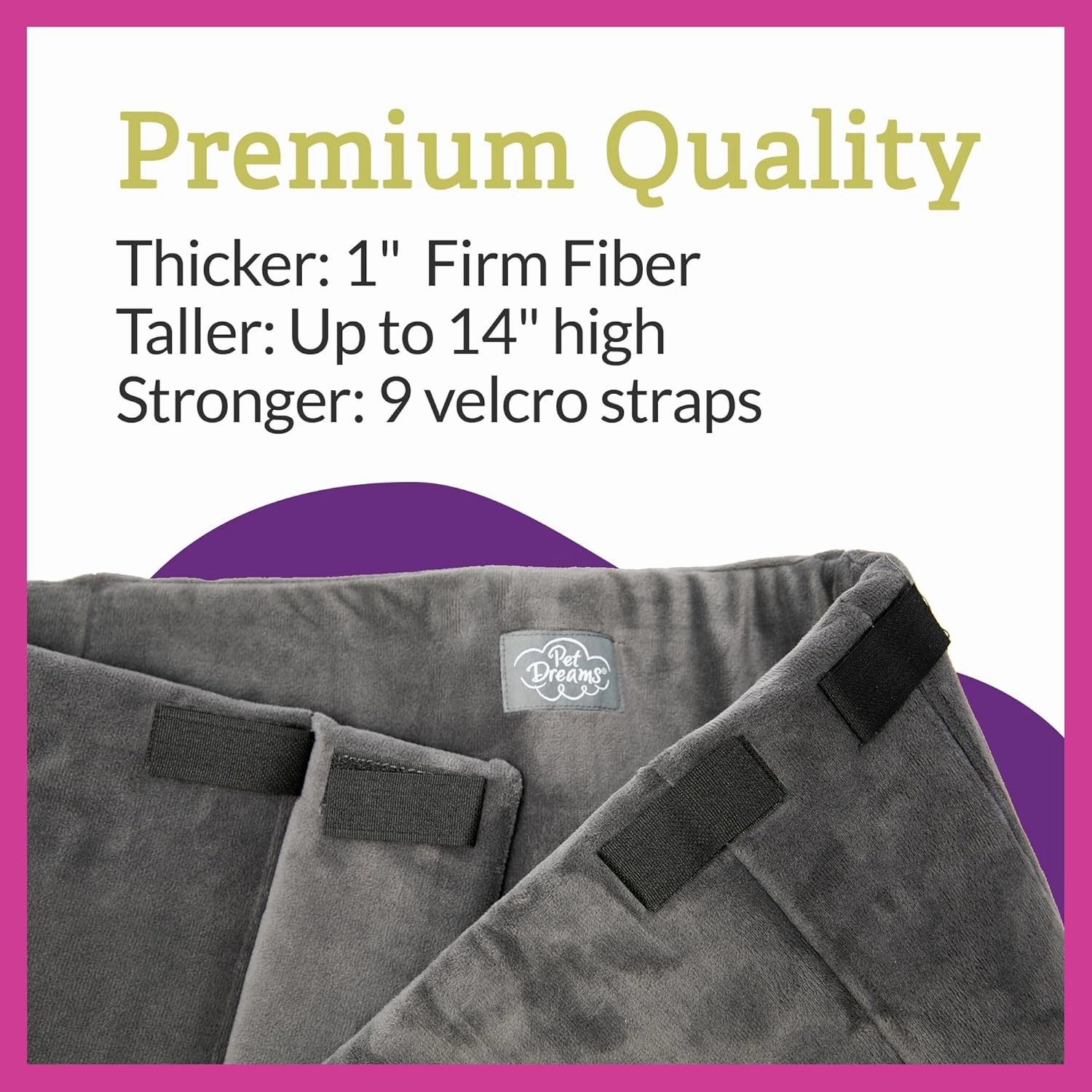 Pet Dreams Dog Crate Bumper - Comfy Liner & Dog Tail Protector for Inside Crate, Fits iCrate Cages 18, 24, 30, 36, 42, 48 Inches (Khaki, Small, 24")