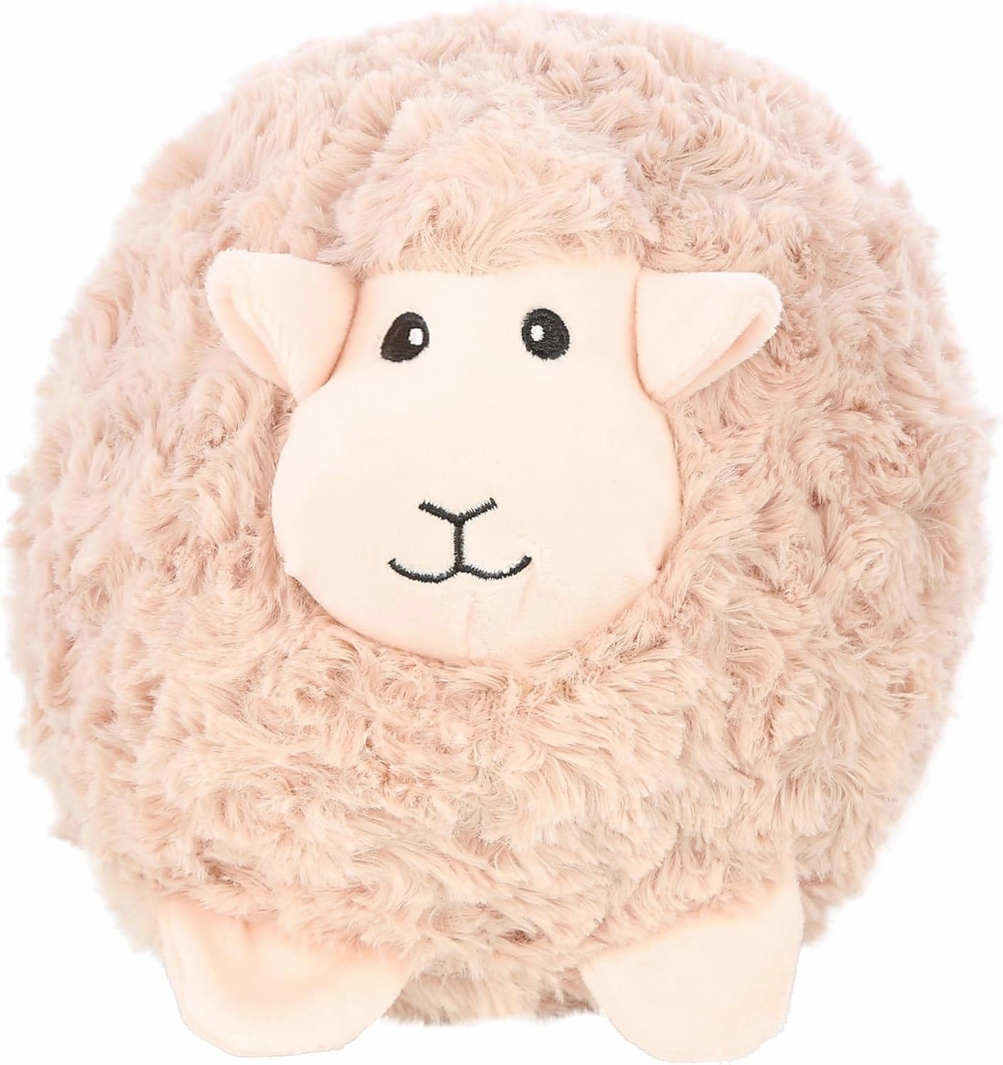 Pet Lou Lamb Ball, Biege, 8-inches Height, Squeak Toy, Plush, Pet Toys and Supplies
