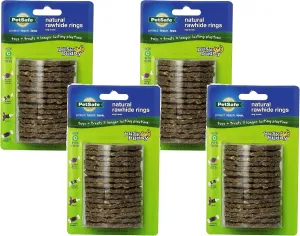 PetSafe Busy Buddy Natural Rawhide Toys-Fitting Original Flavor Dogs Treat Rings (Large, 16-Pack)