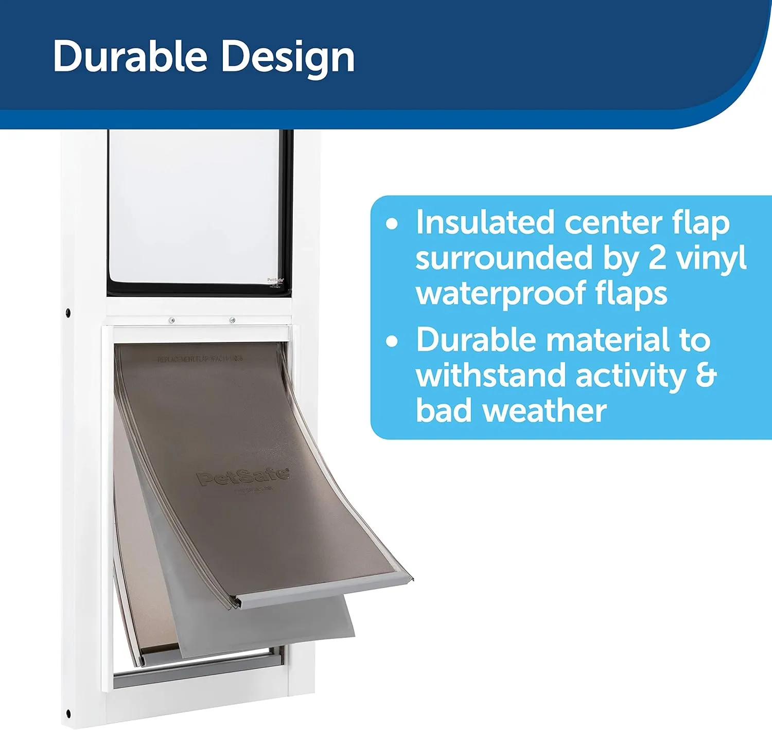 PetSafe Extreme Weather Sliding Glass Pet Door Replacement Flaps – Energy Efficient – Size Large – Compatible Extreme Weather Sliding Glass Pet Door for Dogs and Cats