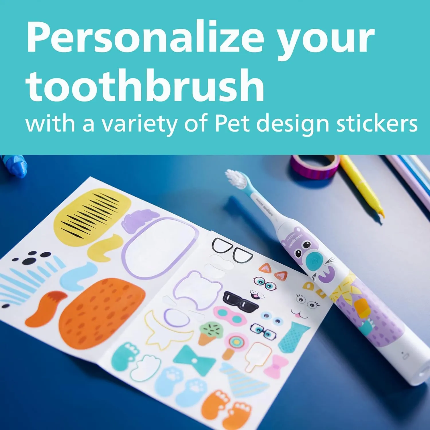 Philips Sonicare for Kids Design a Pet Edition, Brush Head Bundle