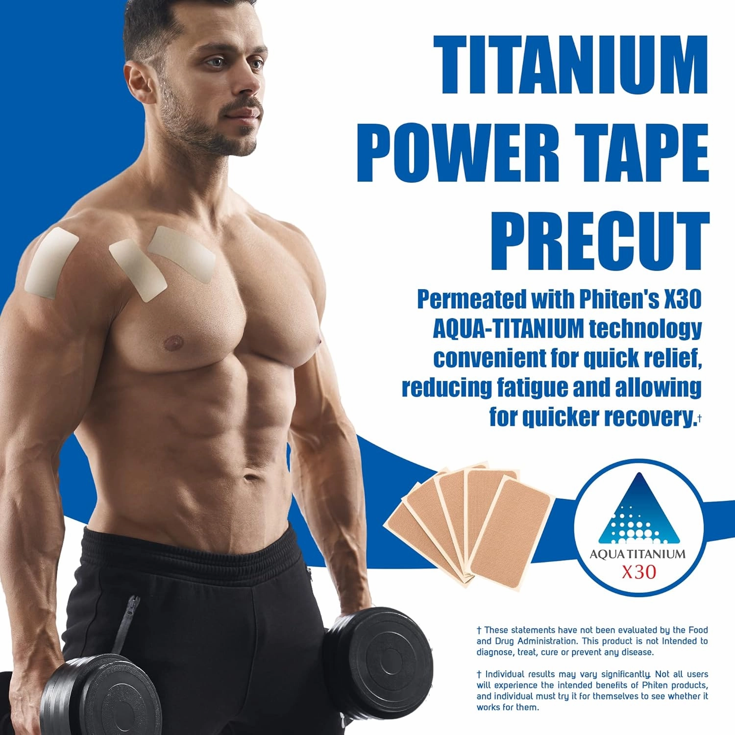 Phiten Titanium Tape Precut, (15 Strips) Beige