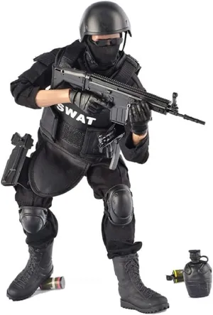 Pipigirl 1/6 Scale 12Inch Special Forces Action Figure Swat Team Flexible Soldier Figure Model, Swat Accessories Collection Military Toys