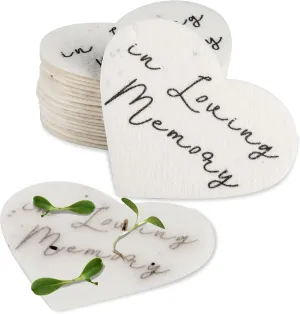 Plantable Wildflower Seeds Paper Heart Shaped with in Loving Memory- 50 Recycled Sympathy Gifts for Loss of Father Mother Loved One- Funeral Memorial Seed Paper Packets for Guest(NO Cards Included)