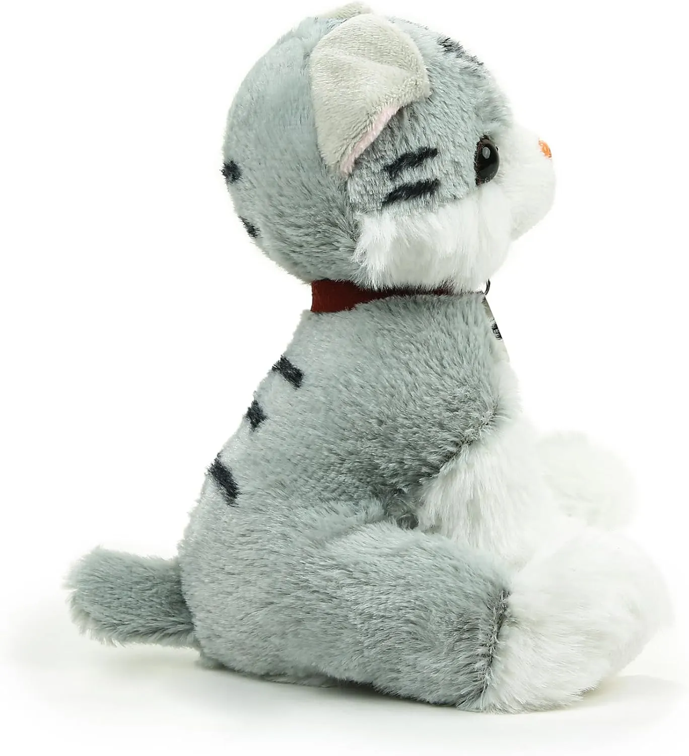 Plushland Realistic Stuffed Cat and Dog Plush PuppyStuffed Animals Plush Toys Collar, Realistic Premium Pawpal Stuffed Puppy Cats and Dogs Toy for Boys and Girls 8 Inches (Tabby Kitty with Collar)