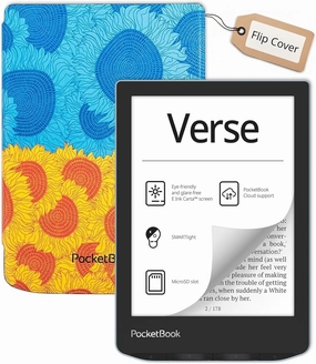 PocketBook Verse E-Reader with Flip Cover | Eye-Friendly 6'' E-Ink Carta™ HD Touchscreen | Adjustable SMARTlight | Up to 1 Month of Battery Life| E-Book Reader in Bright Blue