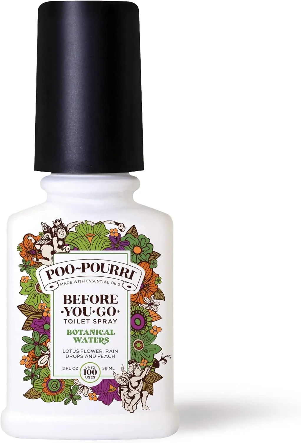 Poo-Pourri Before-You-Go Toilet Spray, Botanical Waters, 2 Fl Oz - Lotus Flower, Rain Drops and Peach