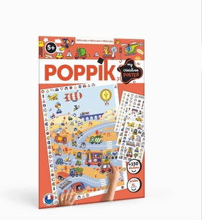 POPPIK 1841285 Sticker Poster, Vehicles, Creative Poster with Removable Stickers, Car Sticker Set for Crafts, for Children from 5 Years, 48 x 68 cm