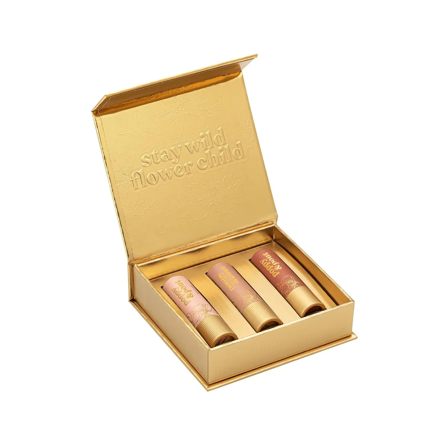 Poppy & Pout All Natural Lip Tints, Sustainable Cardboard Tubes, Hand-filled, Beeswax, Vitamin E, Coconut Oil, Cruelty Free (Bare & Beautiful Trio)