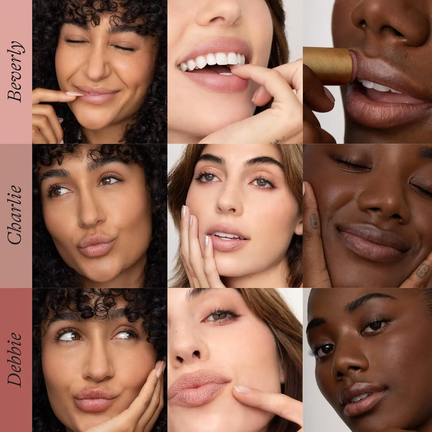 Poppy & Pout All Natural Lip Tints, Sustainable Cardboard Tubes, Hand-filled, Beeswax, Vitamin E, Coconut Oil, Cruelty Free (Bare & Beautiful Trio)