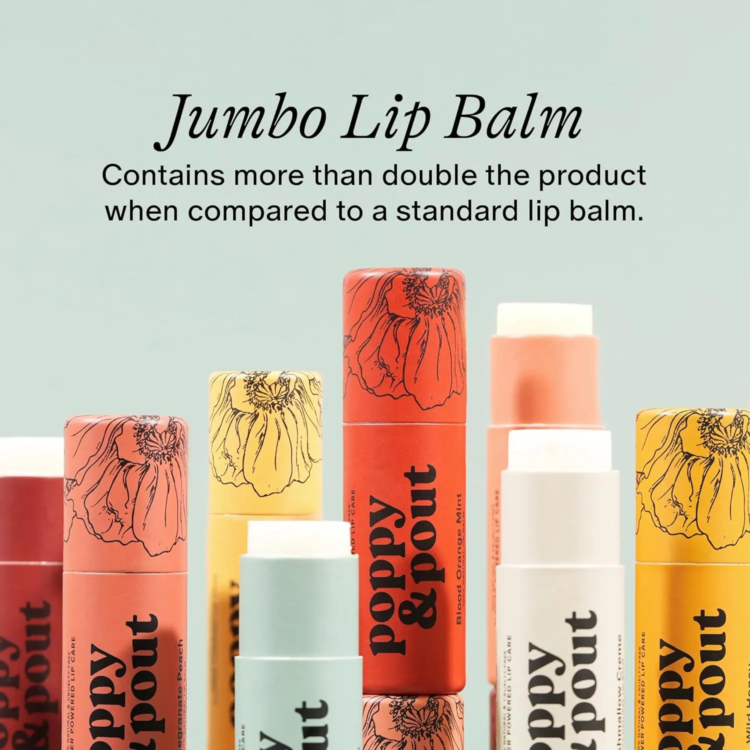 Poppy & Pout Lip Care Set | Lip Balm & Scrub | Sustainable Cardboard Tubes & Glass Jars, All Natural, Beeswax, Coconut Oil, Cruelty Free, Exfoliating & Moisturizing Lip Treatment (Island Coconut)