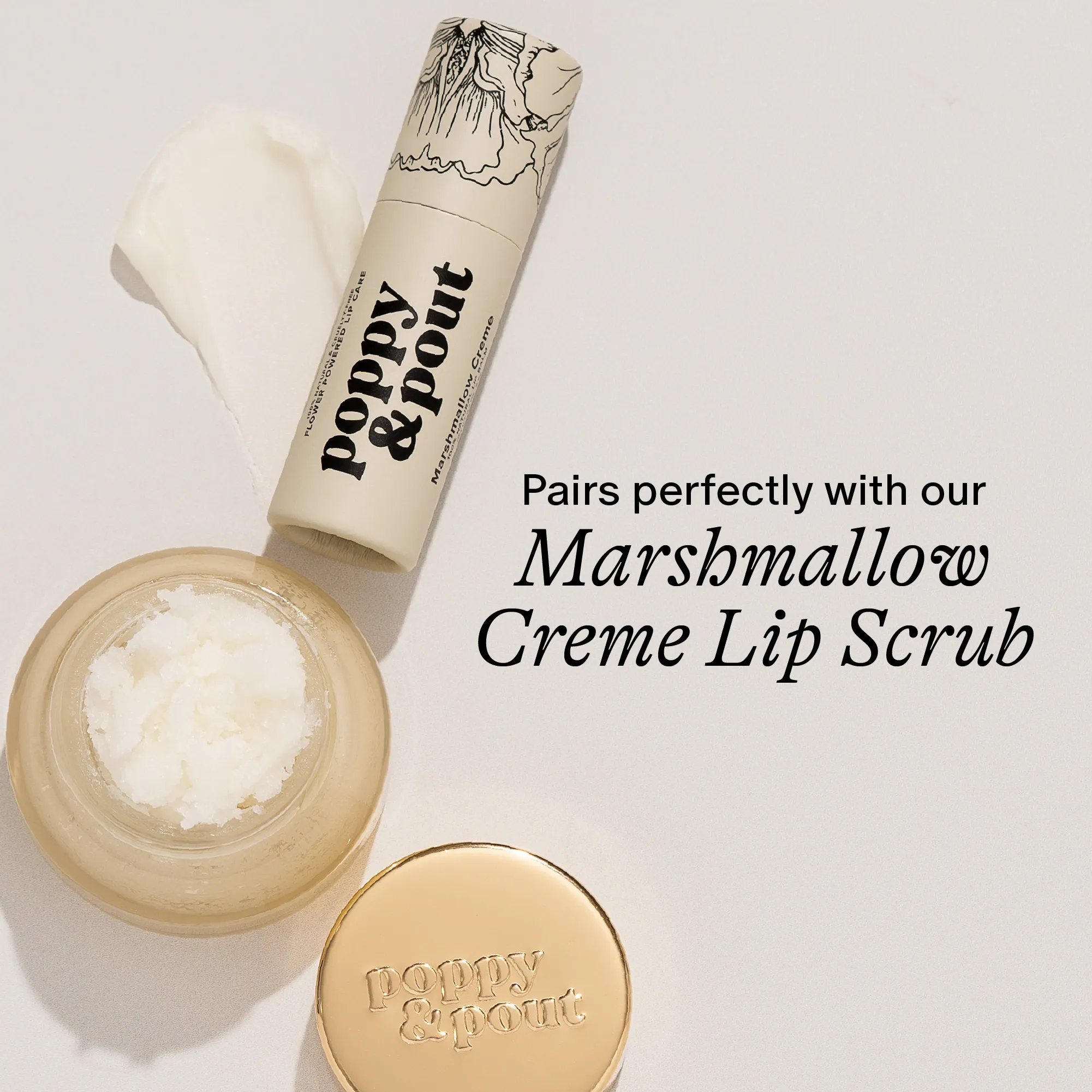 Poppy and Pout Lip Balm, Marshmallow Creme