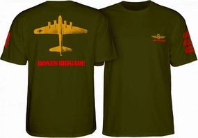 Powell Peralta Skateboard Shirt Bones Brigade Bomber Military Green Size XL