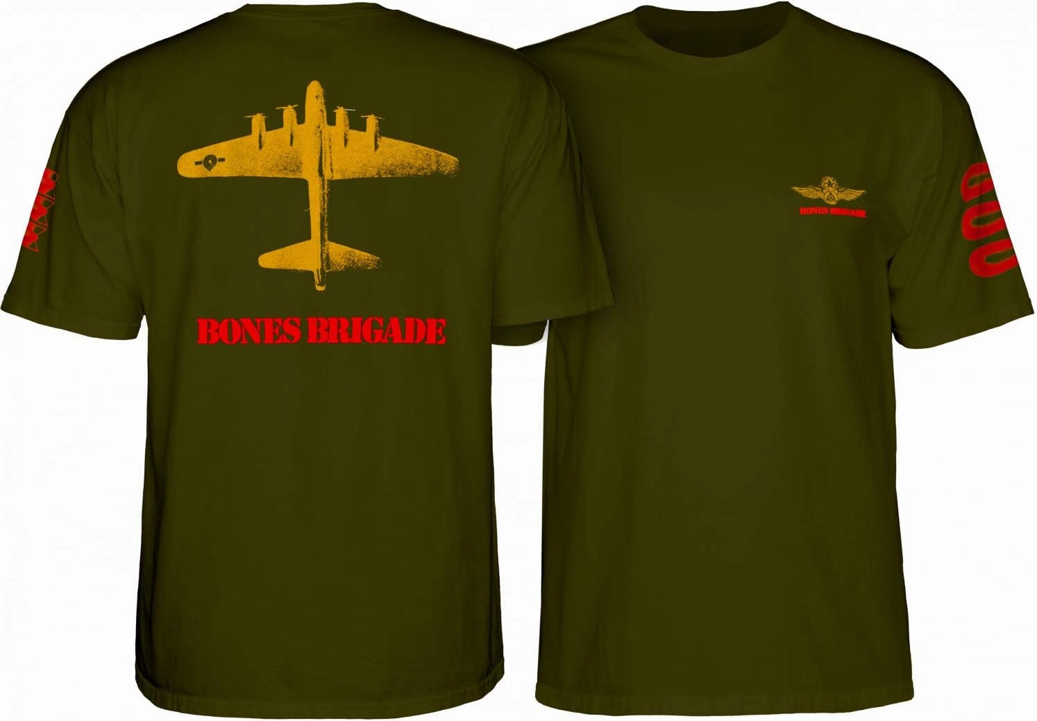 Powell Peralta Skateboard Shirt Bones Brigade Bomber Military Green Size XL