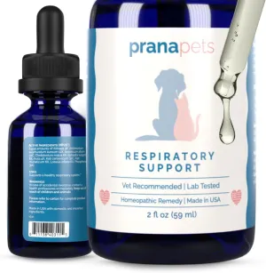 PranaPets Respiratory Support Supplement for Dogs & Cats | Naturally Promotes Optimal Respiratory Function in Pets | Safely aids with Symptoms of Seasonal Allergies