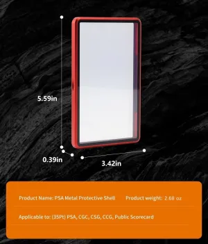 PSA Graded Card Sleeve for Standard CGC & PSA Slab Sleeves - Metal Magnetic Closure, Ultra-Clear, UV-Resistant (Red 35PT)