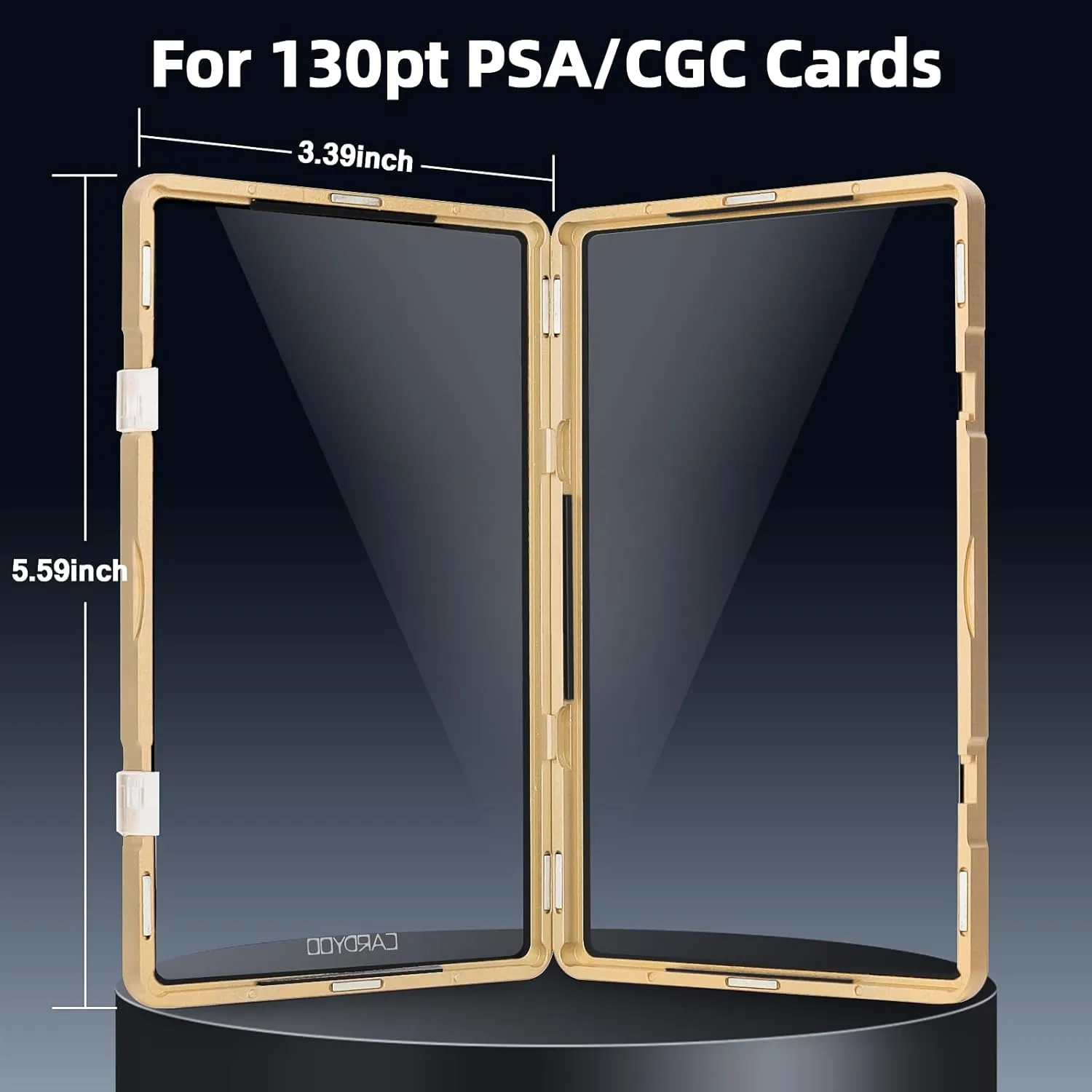 PSA Slab Case, Premium PSA Slab Protector, Metal Graded Card Case for 130PT Standard Card, UV Resistant Composite Glass, Gold